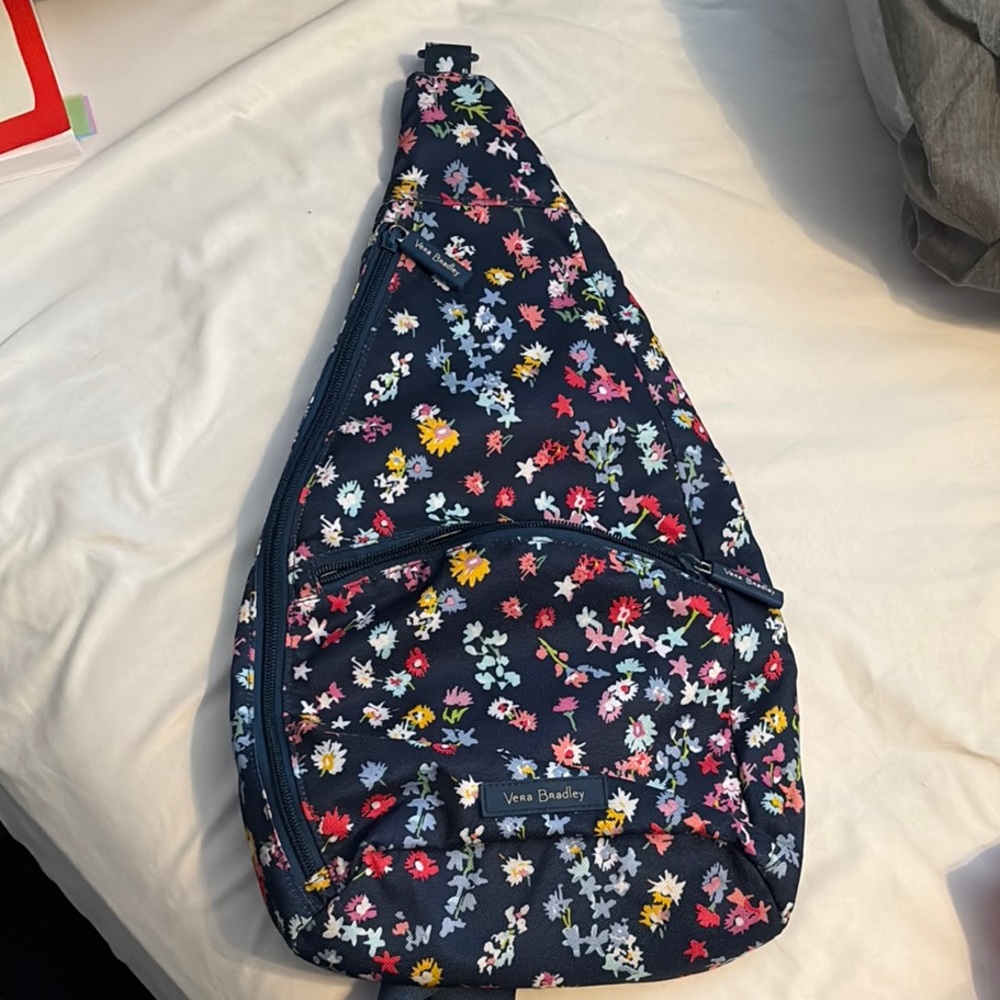 Vera Bradley Navy Floral Sling Bag